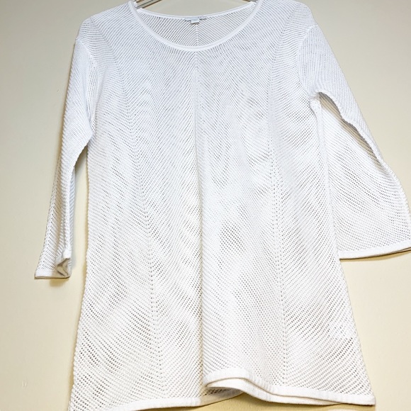 J. Jill Tops J Jill White Open Knit Shirt Large Poshmark